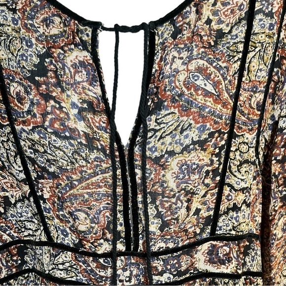 Anthropologie California Moonrise Boho  Paisley Babydoll Bell Sleeve Blouse - Picture 2 of 7